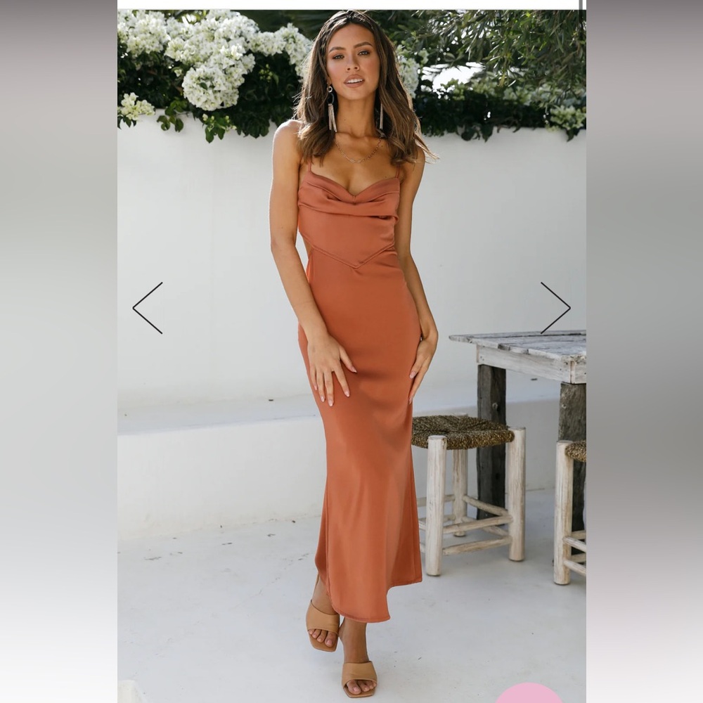 Hello Molly Orange Midi Dress